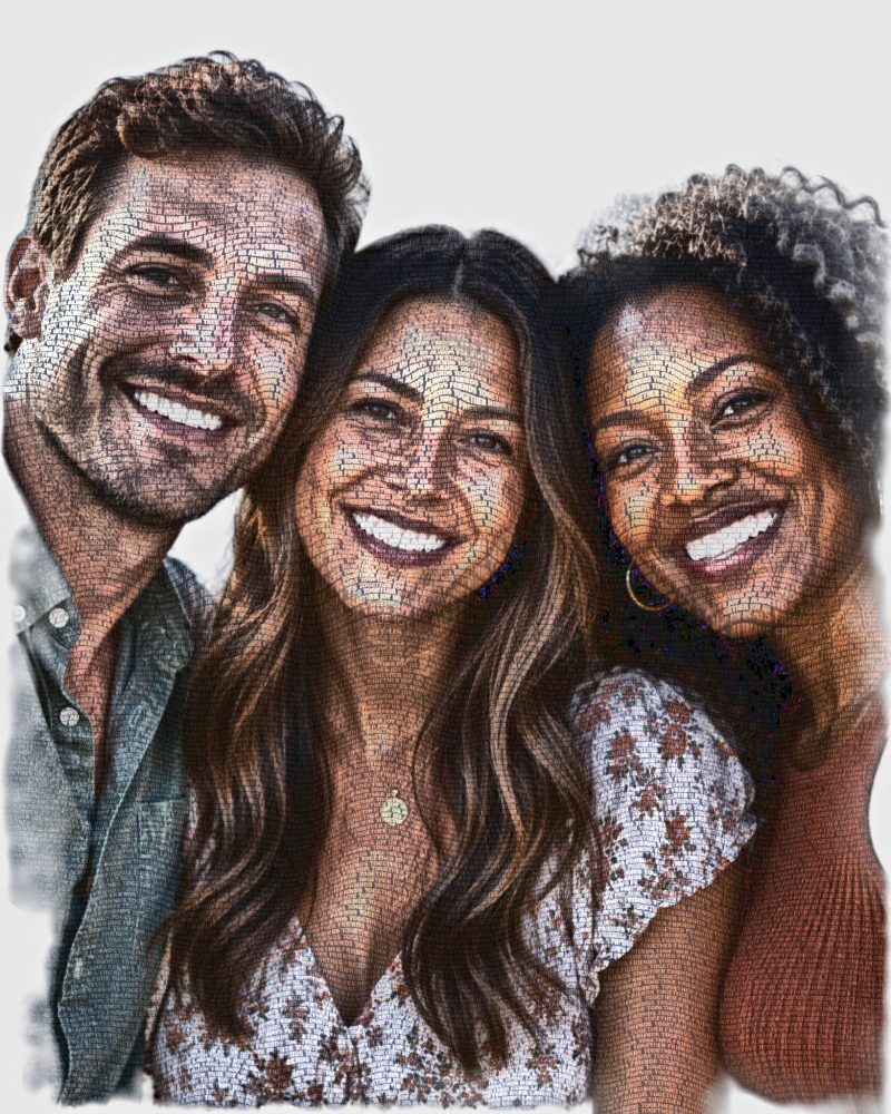 Friends group portrait, word art
