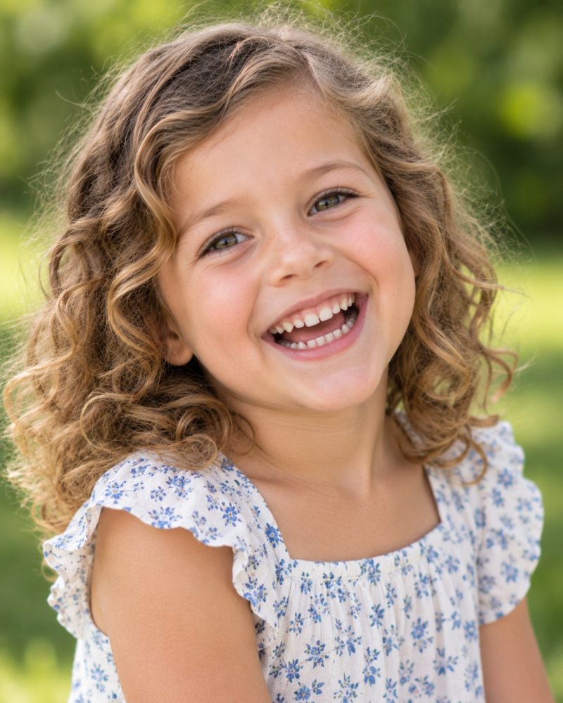 Original source photo for Child portrait, laughing, word art