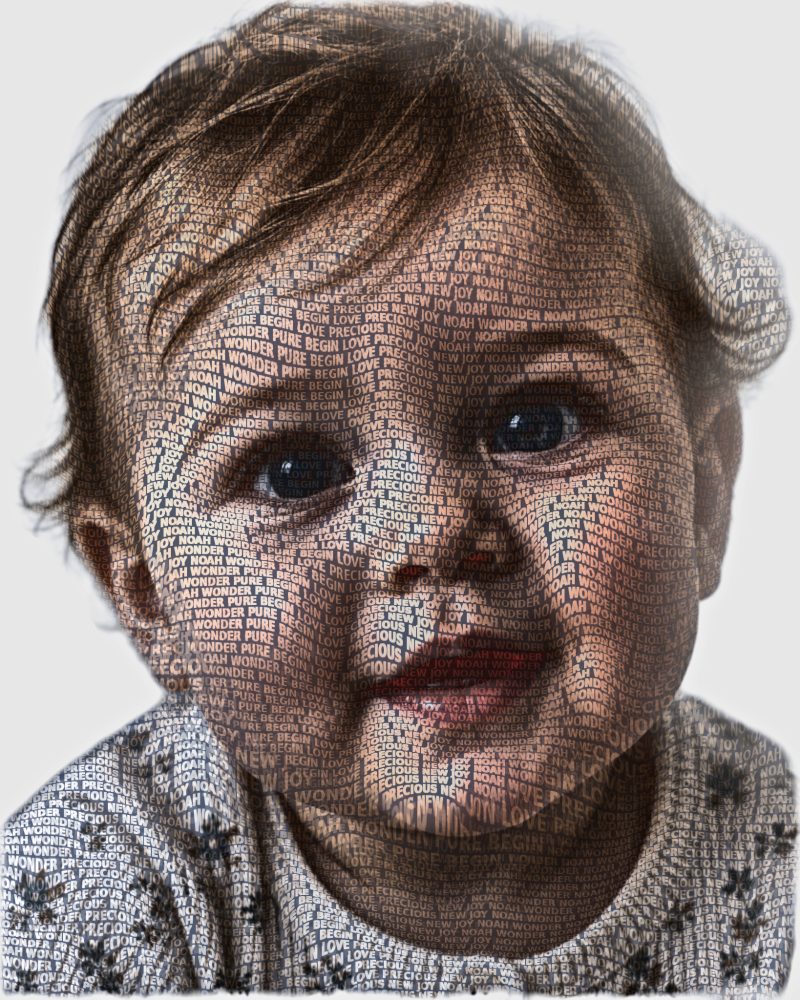 Baby portrait, nursery word art